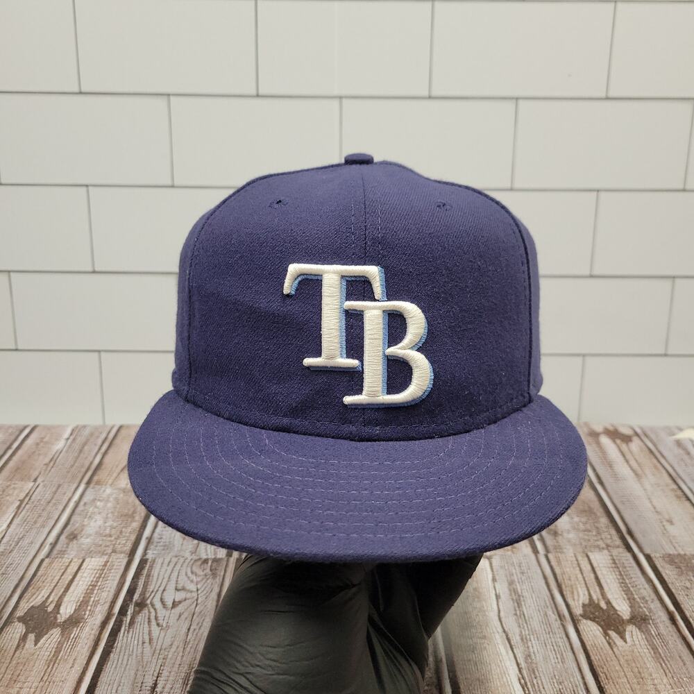 New Era Tampa Bay Rays Authentic On Field Fitted Hat 7 3/8 MLB Navy